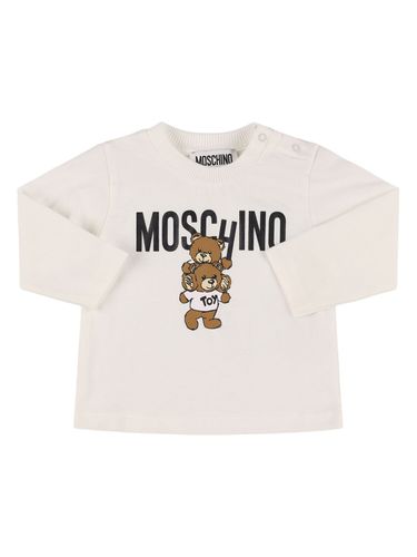 Camiseta De Algodón Jersey Con Manga Larga - MOSCHINO - Modalova