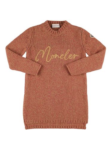 Logo Virgin Wool Sweater Dress - MONCLER - Modalova