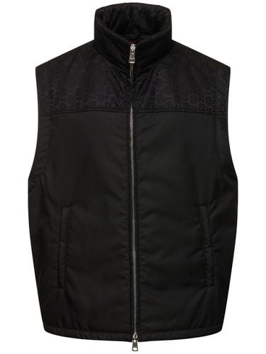 Gilet In Nylon Con Dettagli Gg - GUCCI - Modalova