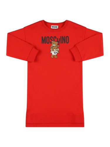 Vestido De Algodón Con Estampado - MOSCHINO - Modalova