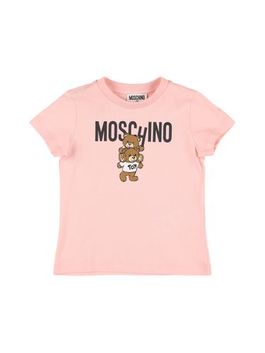 Camiseta De Jersey De Algodón Estampada - MOSCHINO - Modalova