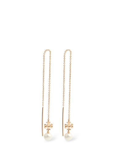 Kira Faux Pearl Long Earrings - TORY BURCH - Modalova