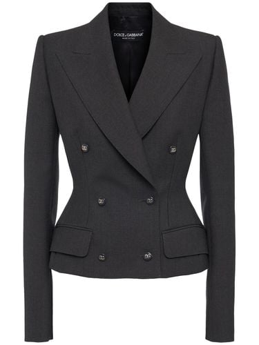 Double Breasted Wool Blazer - DOLCE & GABBANA - Modalova