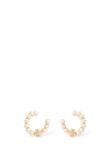 Kira Faux Pearl Loop Earrings - TORY BURCH - Modalova