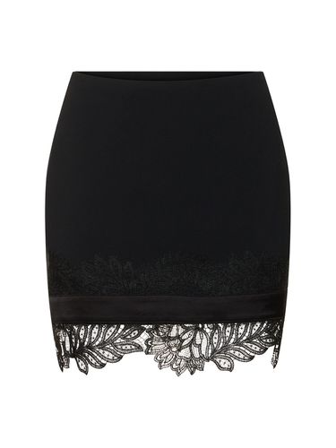 Lace Hem Cady & Satin Mini Skirt - DAVID KOMA - Modalova