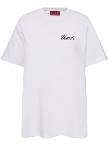 T-shirt Aus Baumwolljersey „ancora G Loved“ - GUCCI - Modalova