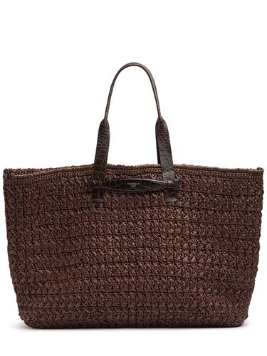 Raffia Shopper Tote Bag - DOLCE & GABBANA - Modalova