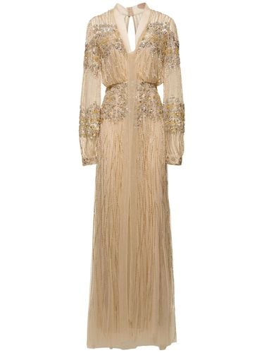 Vestido Largo De Tul Con Decoraciones - ZUHAIR MURAD - Modalova