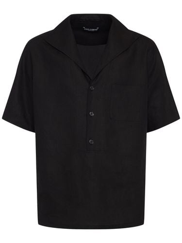 Short Sleeve Linen Shirt - DOLCE & GABBANA - Modalova