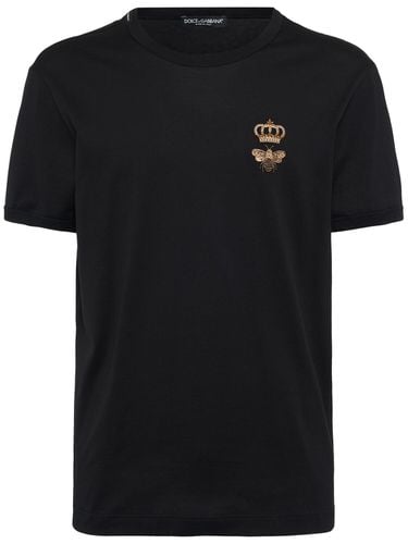 Besticktes Baumwoll-t-shirt „bee Und Crown“ - DOLCE & GABBANA - Modalova