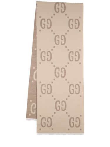 Gg Wool Jacquard Scarf - GUCCI - Modalova