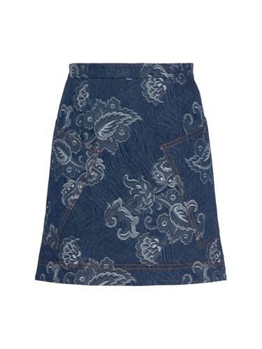 Minifalda De Denim Estampada - ETRO - Modalova