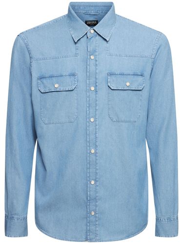 Camicia Cashco Regular Fit In Denim - ZEGNA - Modalova