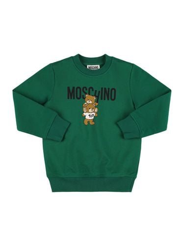 Sudadera De Algodón Estampada - MOSCHINO - Modalova