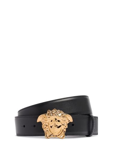 Mm Leather Belt - VERSACE - Modalova