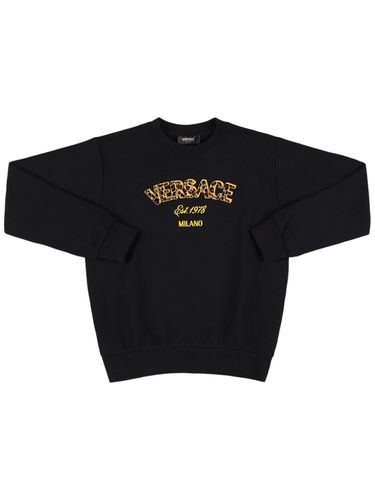 Sudadera De Algodón Con Logo - VERSACE - Modalova