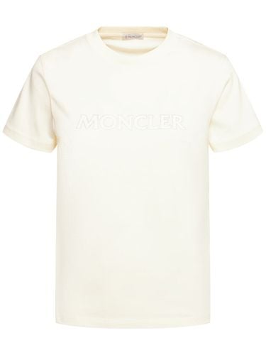 T-shirt Aus Baumwolle Mit Kristalllogo - MONCLER - Modalova