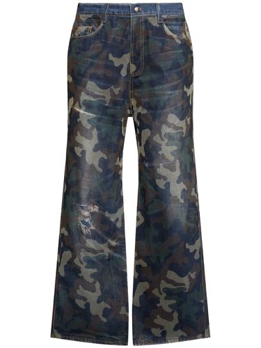 Unisex Mesh Layered Printed Denim Pants - ANDERSSON BELL - Modalova