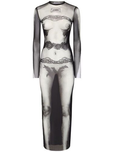 Body Lace Mariniere Printed Mesh Dress - JEAN PAUL GAULTIER - Modalova