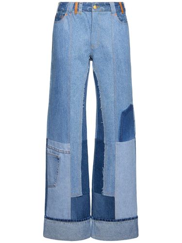 Upcycled Mid Rise Wide Jeans - MARINE SERRE - Modalova