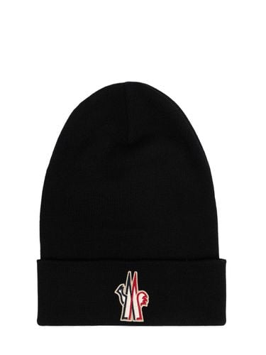 Logo Wool Knit Beanie Hat - MONCLER GRENOBLE - Modalova