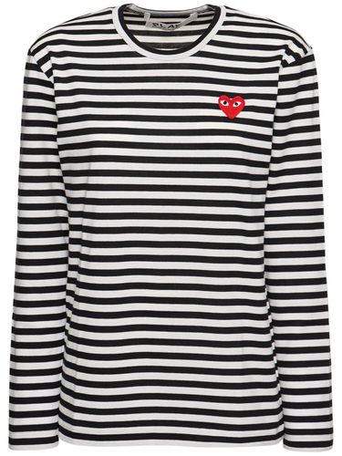 Camiseta De Jersey De Algodón Con Logo - COMME DES GARÇONS PLAY - Modalova