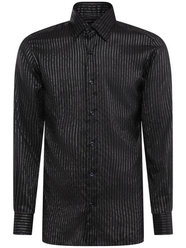 Camicia Slim Fit In Misto Seta A Righe - TOM FORD - Modalova