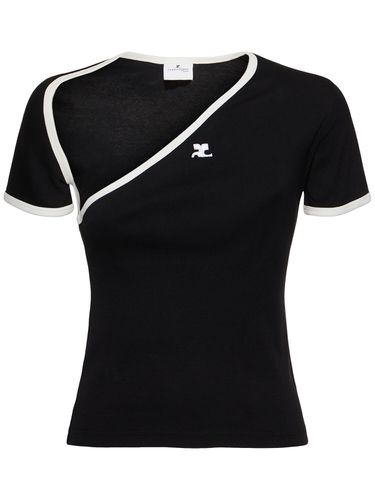 Camiseta De Jersey Con Aberturas - COURREGES - Modalova