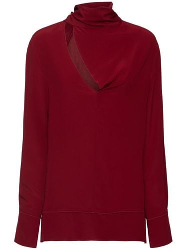 Draped Scarf-neck Silk Top - VICTORIA BECKHAM - Modalova