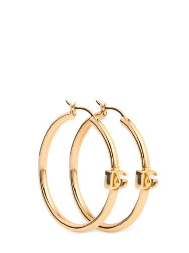 Dg Logo Creole Earrings - DOLCE & GABBANA - Modalova