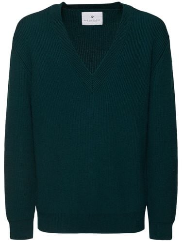 English Rib Wool Knit V-neck Sweater - SEVEN GAUGE - Modalova