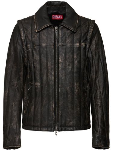 Albert Distressed Leather Moto Jacket - DIESEL - Modalova