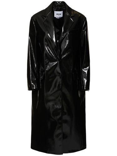 Single Breast Patent Coat - MSGM - Modalova