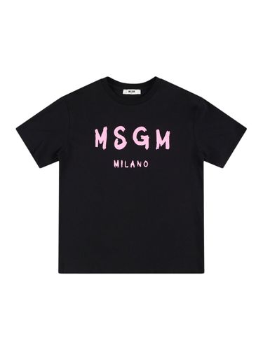 Camiseta De Jersey De Algodón Estampada - MSGM - Modalova