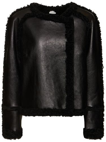 Chaqueta De Piel Y Shearling Sin Cuello - MAGDA BUTRYM - Modalova