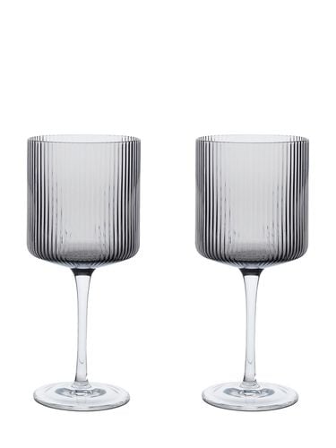 Set Di 2 Bicchieri Da Vino Rosso Ripple - FERM LIVING - Modalova