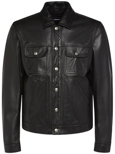 Leather Boxy Jacket - DSQUARED2 - Modalova