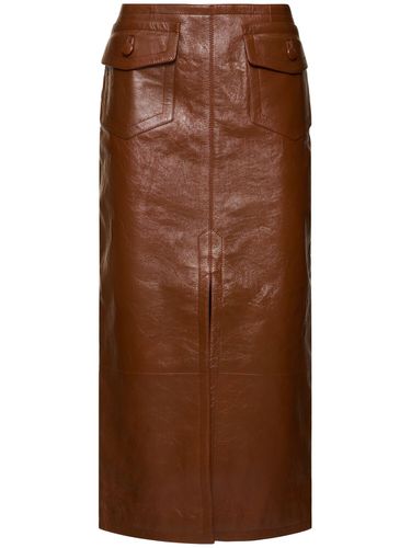 Glossy Leather Midi Skirt - CHLOÉ - Modalova