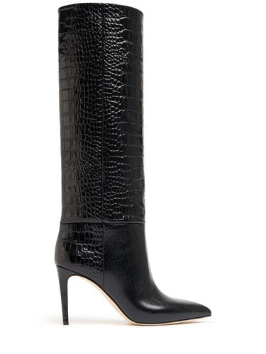 Mm Stiletto Croc Embossed Boots - PARIS TEXAS - Modalova