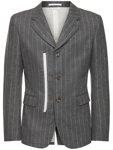 Blazer Gessato In Flanella Di Lana - COMME DES GARÇONS HOMME PLUS - Modalova