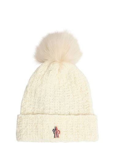 Wool Blend Beanie W/ Pompom - MONCLER GRENOBLE - Modalova