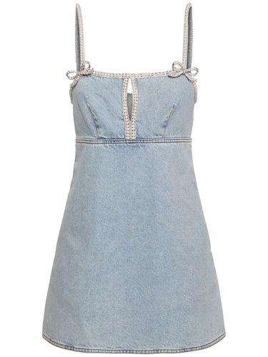 Denim Pearl Mini Dress - SELF-PORTRAIT - Modalova