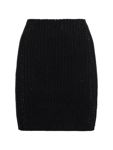 Embellished Knit Mini Skirt - DAVID KOMA - Modalova