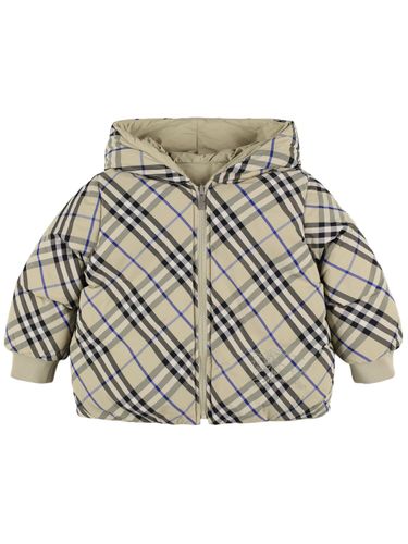 Chaqueta De Plumas De Nylon Estampado - BURBERRY - Modalova