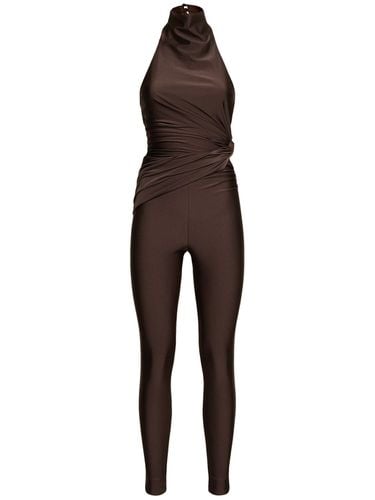 Tatiana Shiny Lycra Long Jumpsuit - THE ANDAMANE - Modalova