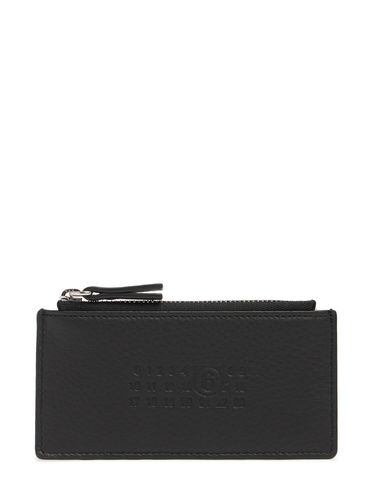 Signature Leather Zip Card Holder - MM6 MAISON MARGIELA - Modalova