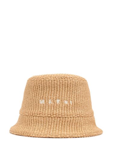 Cappello Bucket In Misto Cotone Con Logo - MARNI - Modalova