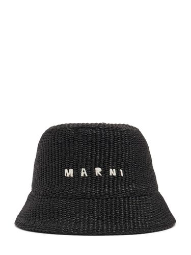 Cappello Bucket In Misto Cotone Con Logo - MARNI - Modalova