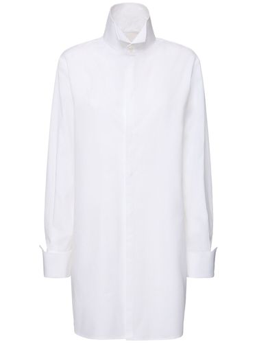 Camisa De Popelina De Algodón Cuello Alto - MM6 MAISON MARGIELA - Modalova