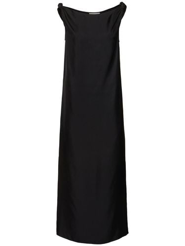 Moun Sleeveless Draped Silk Midi Dress - LOULOU STUDIO - Modalova